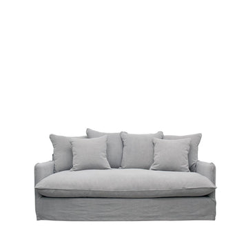 Relaxed Two Seater Slip-Cover Sofa - Cement