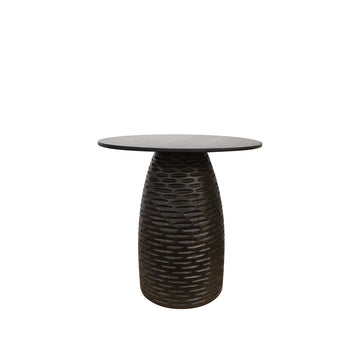 Round Palm Side Table - Brown