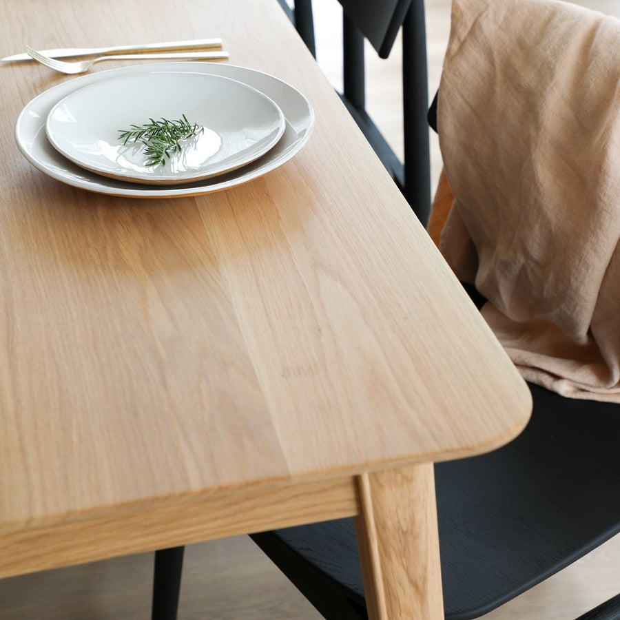 Scandi Oak Slot Detail Dining Table 180cm - Natural