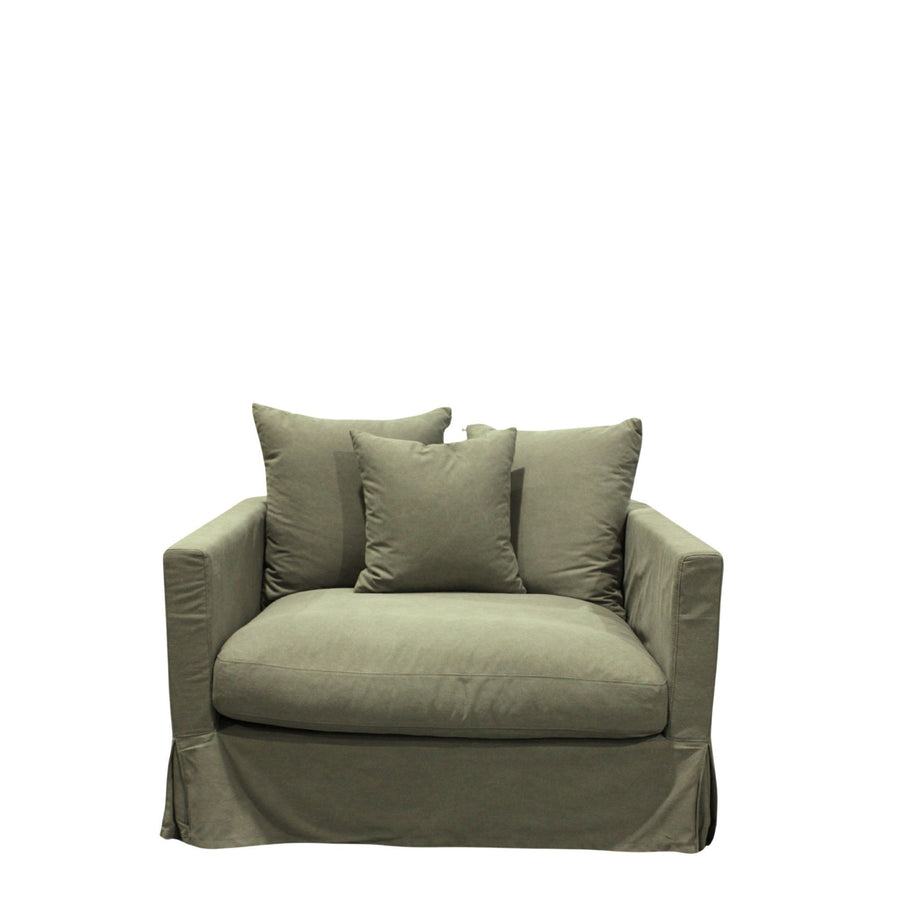 Spacious Slip-Cover Armchair 120cm - Green