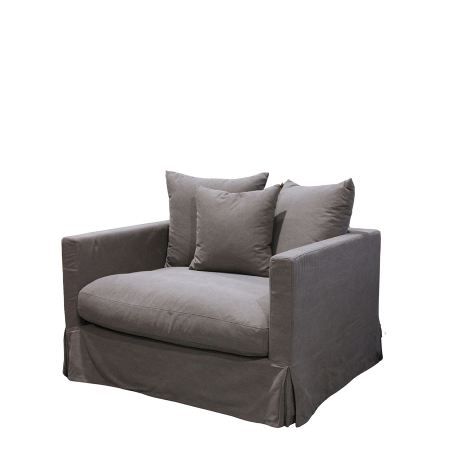 Spacious Slip-Cover Armchair 120cm - Grey