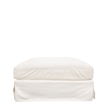 Spacious Slip-Cover Ottoman 100cm - Cream