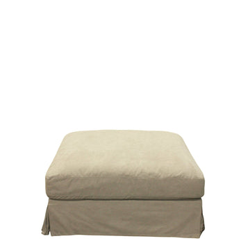 Spacious Slip-Cover Ottoman 100cm - Sand