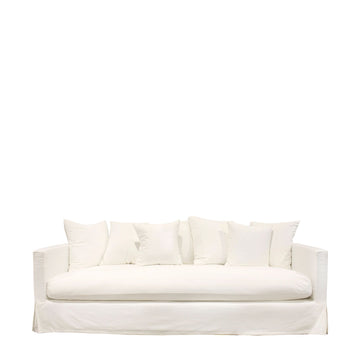 Spacious Three Seater Slip-Cover Sofa 240cm - Cream