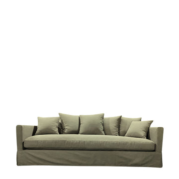 Spacious Three Seater Slip-Cover Sofa 240cm - Green