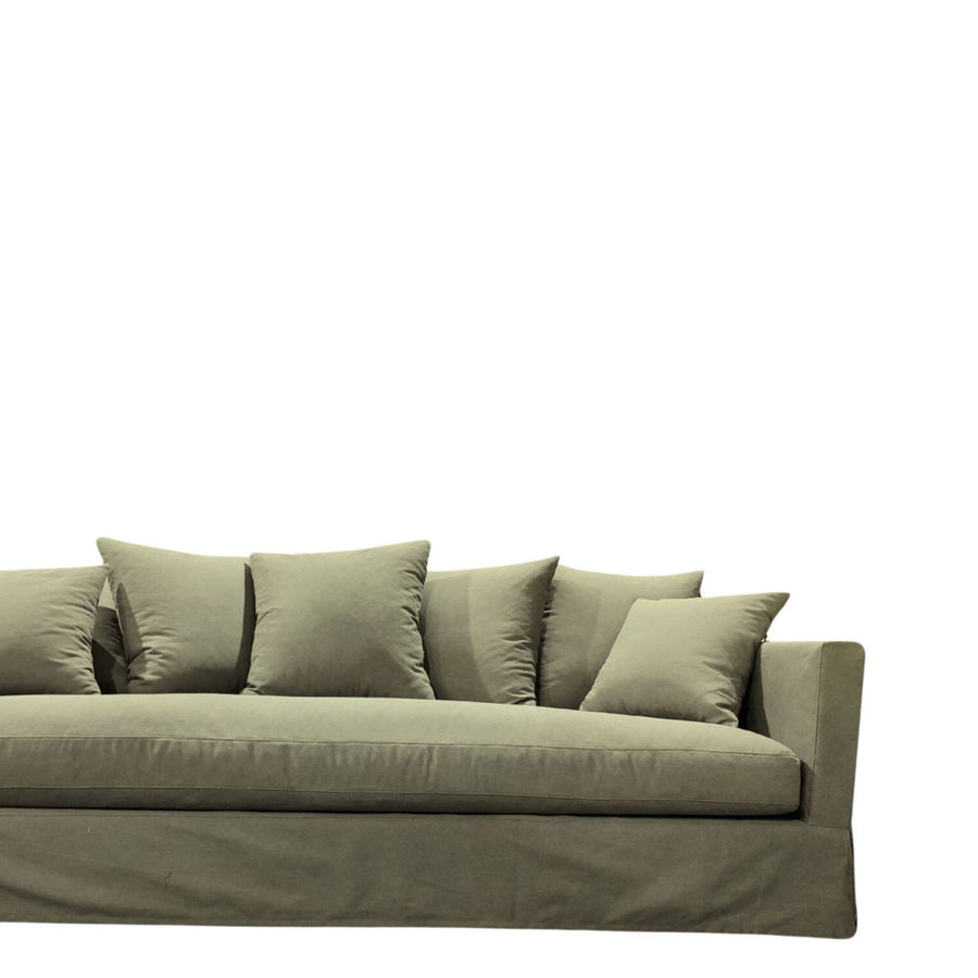 Spacious Three Seater Slip-Cover Sofa 240cm - Green