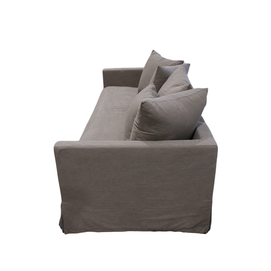 Spacious Three Seater Slip-Cover Sofa 240cm - Grey