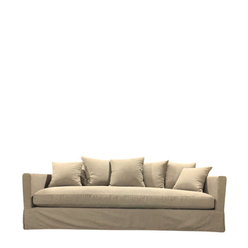 Spacious Three Seater Slip-Cover Sofa 240cm - Sand