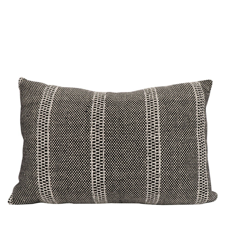 Speckled Striped Rectangular Cushion - Grey