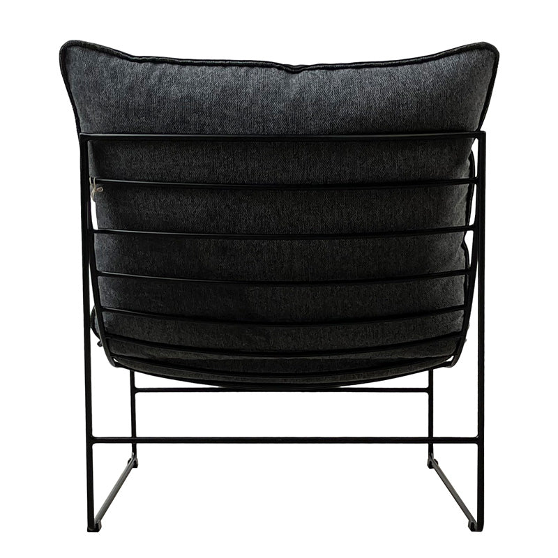 Steel & Leather Lounge Chair - Graphite