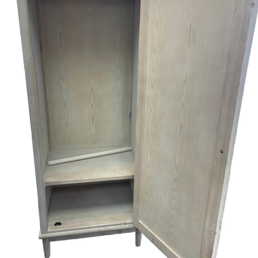 Tall Decorative Door Cabinet - Natural Grey Wash