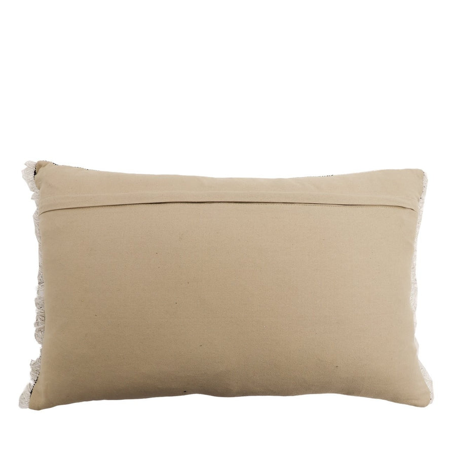 Tasseled Rectangular Cushion - Natural & Grey