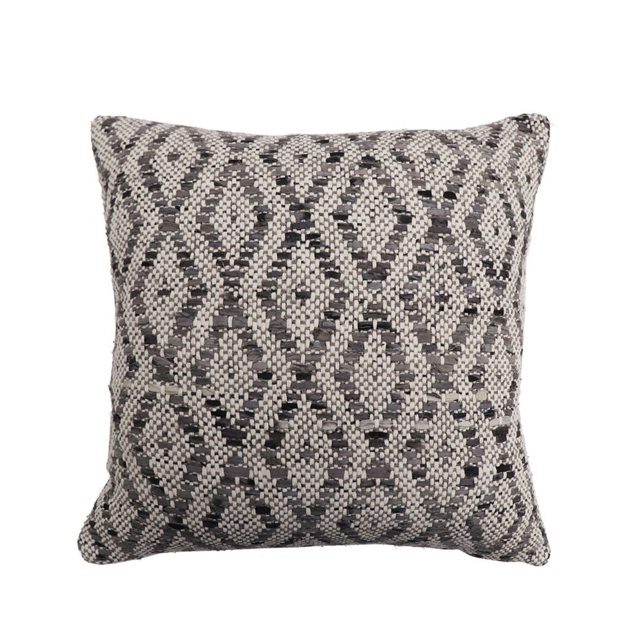 Textured Diamond Pattern Cushion - Grey