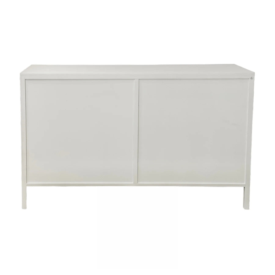 White Six Rattan Drawer Dresser