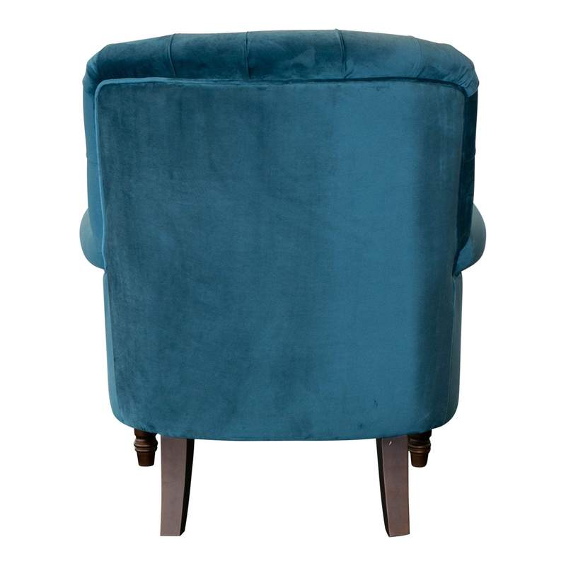 Blue Velvet Buttoned Occasional Chair