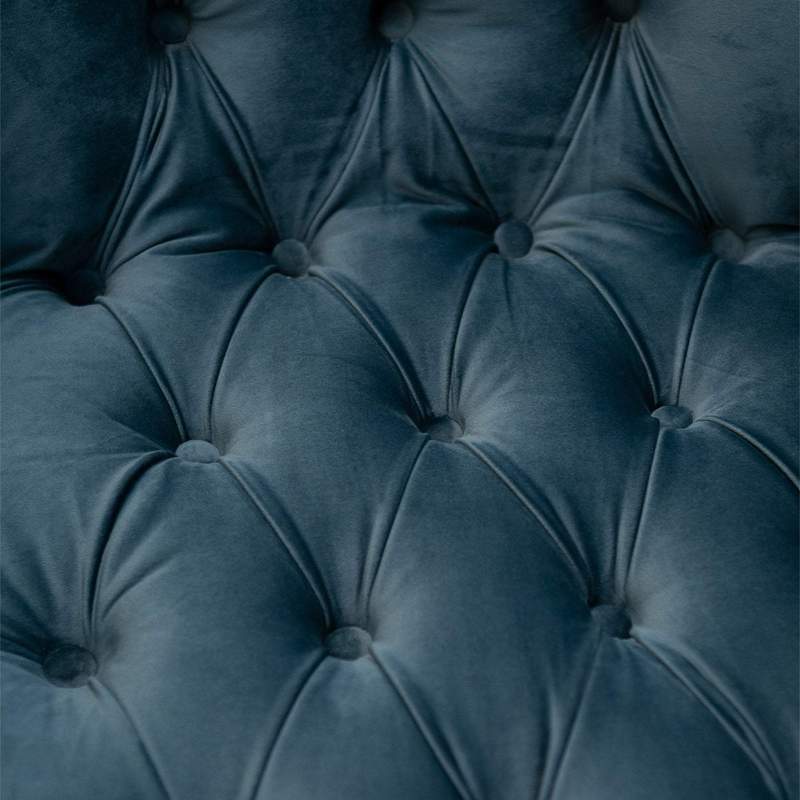 Blue Velvet Buttoned Occasional Chair