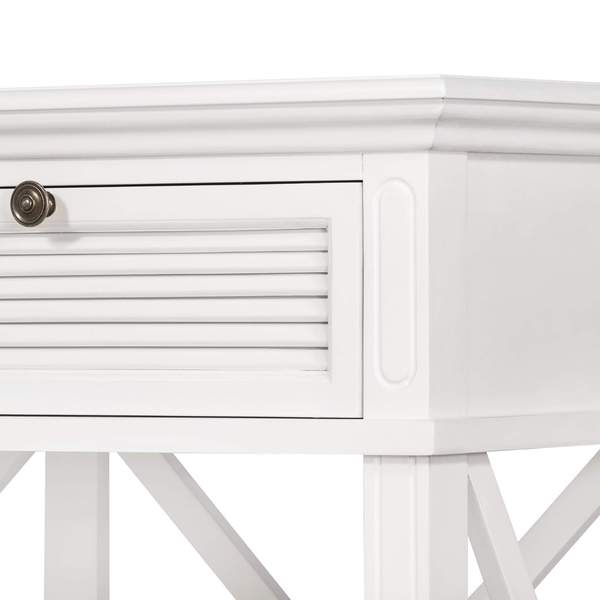 Malibu White Three Drawer Console.