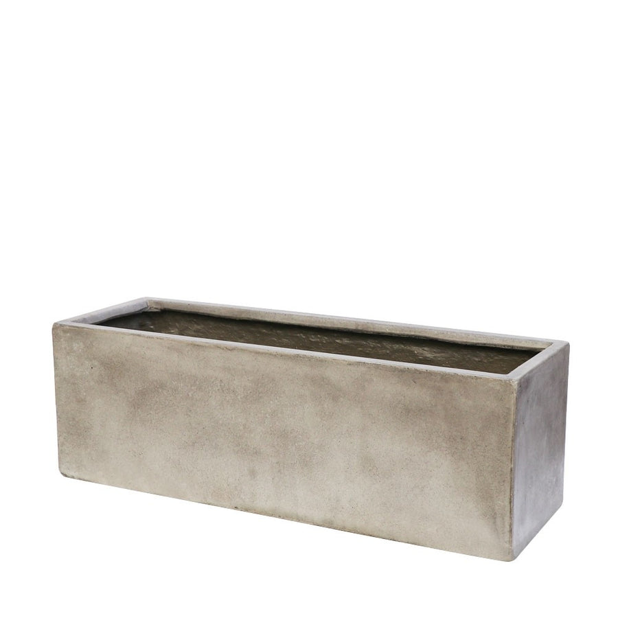 Westhampton Rectangular Weathered Concrete Planter - Small